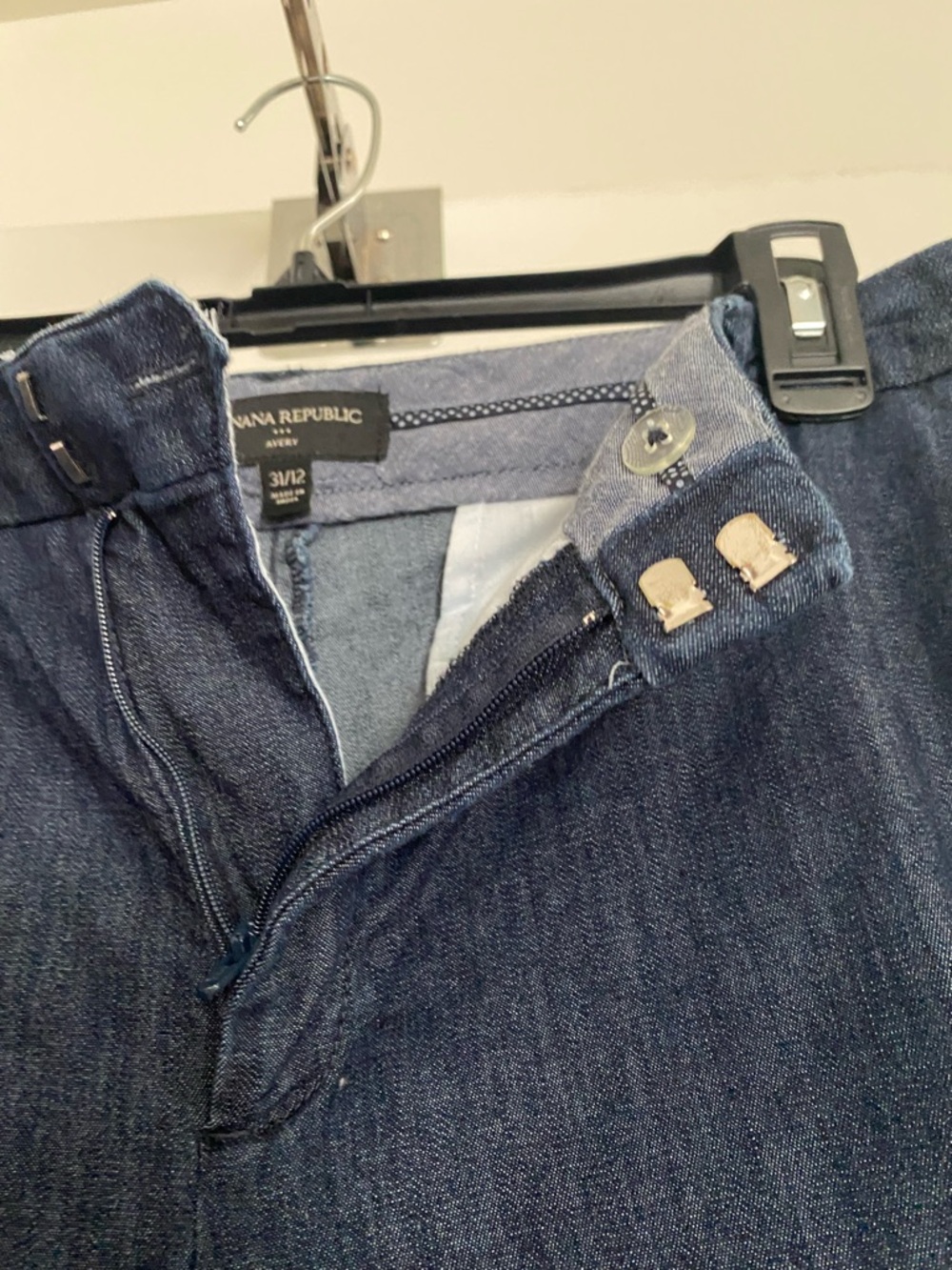 Banana Republic Avery Navy/Denim Dress Pants 31/12 - Picture 4 of 6